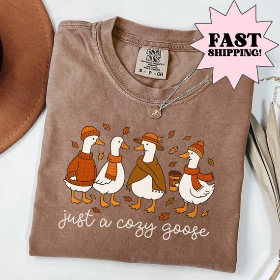 Comfort Colors Fall Goose Shirt Fall Shirt Shirt Cozy Coffee Shirt Halloween Shirt Fall Halloween Coffee Tee Coffee Season Goose Shirt