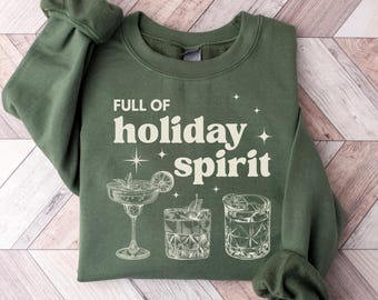 Weihnachten Sweatshirt voller Urlaub Spirit Drink Pullover Niedliche Margarita Weihnachten fröhliche Alkohol Drink Pullover Weihnachten Wein Crewneck Geschenk
