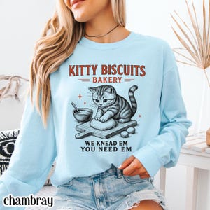 Komfortfärger kattskjorta rolig kattskjorta surdegskjorta kattmeme-skjorta katt-T-shirt kexskjorta bageri-t-shirt kattälskare gåva-t-shirt bild 4