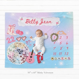Manta de hitos de pulsera de la amistad, manta de felpa de terciopelo Minky, manta de crecimiento del bebé, seguimiento del crecimiento y la edad, baby shower para mamás primerizas