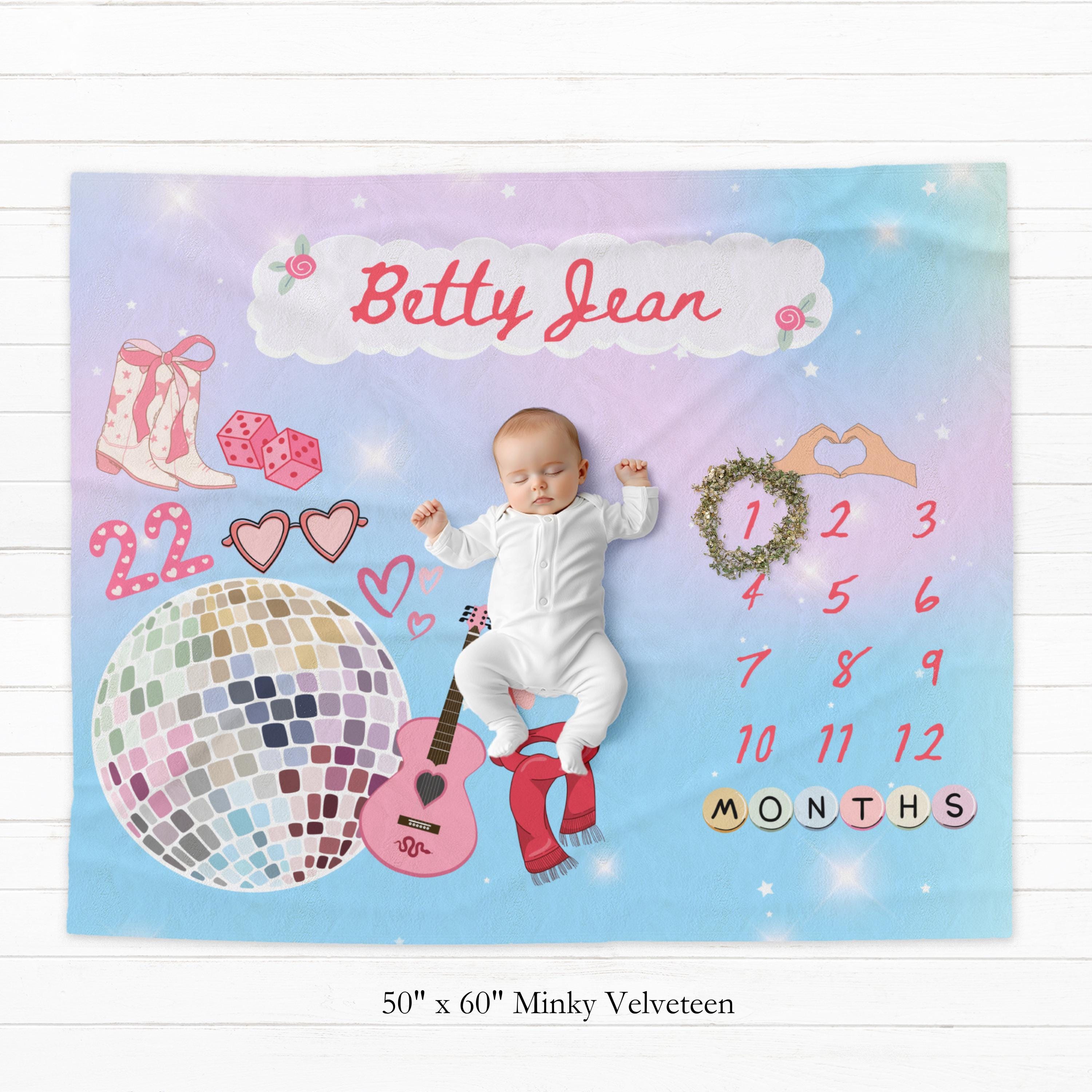 Friendship Bracelet Milestone Blanket, Minky Velveteen Plush Blanket, Baby Grwth Blanket, Track Growth and Age, New Mom Baby Shower