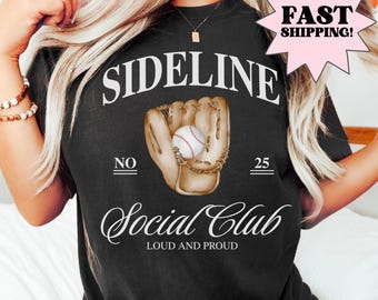 Comfort Colors Baseball Shirt Baseball Mom Shirt Baseball Mama Shirt Baseball Sister Shirt Number Shirt Sideline Social Club Shirt