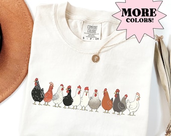 Chicken Shirt Mothers Day Chicken Shirt Comfort Colors Women Chicken Tee Love Chickens Animal Sweatshirt Funny Farmer Farm Shirt