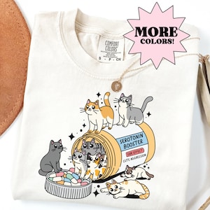 Funny Cat Shirt, Cute Cat Meme T-Shirt, Funny SSRI Shirt, Kitten Tee, Anti Depressant Comfort Colors Mental Health T Shirt, Cat Lover Tee