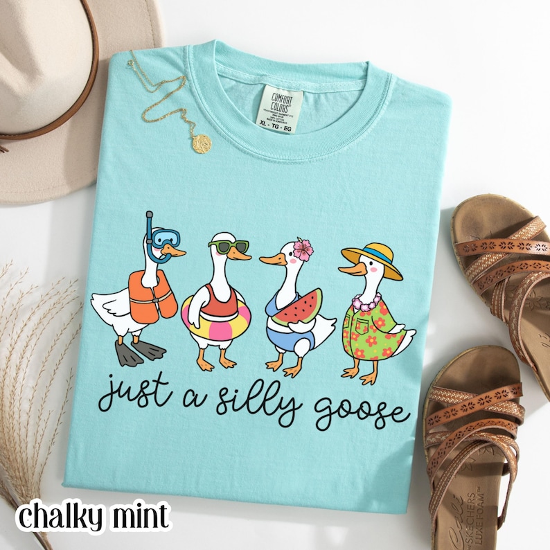 Comfort Colors Silly Goose Shirt Goose T-Shirt Summer Shirt Silly Goose Shirts Funny Graphic Shirt Cute Goose Shirt, Beach Shirt image 6
