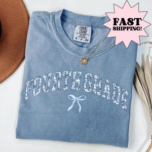 Comfort Colors Teacher Shirt, Fourth Grade Teacher Shirt, 4th Grade Teacher Shirt, Back to School Tee, Toile de Jouy Teacher Appreciation