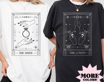 Celestial Tarot Card Bachelorette Shirt Comfort Colors Spooky Witchy Wedding Party Halloween Salem Bridal Party Shirt Zodiac Bride Astrology
