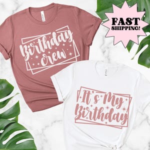Magliette Birthday Crew, Tshirt Birthday Squad, Maglietta Its My Birthday, Magliette per feste di compleanno, Magliette divertenti per compleanni, Magliette personalizzate per compleanni