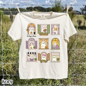 Spöklikt Halloween-spöke Comfort Colors®-skjorta för mysigt att hemsöka-t-shirt Bokliknande bibliotekarieläsare-t-shirt Kawaii Cottagecore höstsäsong-t-shirt