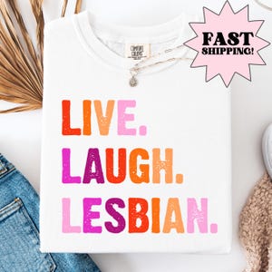 Comfort Colors Lesbian Shirt, Lesbian Pride Shirt, Pride Shirt, Gay Shirt, LGBTQ Shirt, Sapphic Shirt Shirt, Inclusive Shirt, Lesbian Flag