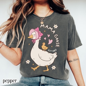 Comfort Colors® Mama Goose Shirt, Mothers Day Shirt, Silly Goose Baby Goose Vintage Mama Tee, Motherhood Tshirt, Comfort Color Mama Tee