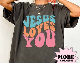 Jésus vous aime chemise couleurs confort Christian Merch chemise amour comme Jésus chemise verset de la Bible t-shirt chrétien à la mode