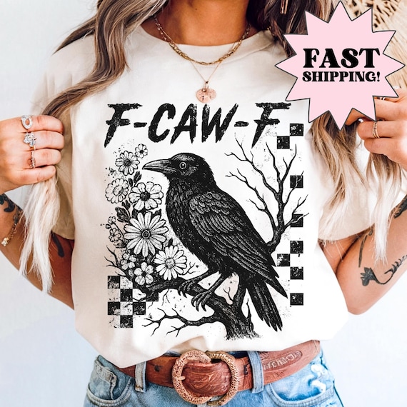 Comfort Colors Halloween Shirt F Caw F Crow Shirt Raven Tshirt