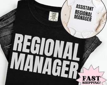 Comfort Colors Fathers Day Shirt Regional Manager Assistant to the Regional Manager Shirts Dad Shirt Fathers Day Matching Baby Outfit