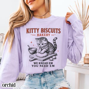 Komfortfärger kattskjorta rolig kattskjorta surdegskjorta kattmeme-skjorta katt-T-shirt kexskjorta bageri-t-shirt kattälskare gåva-t-shirt bild 8