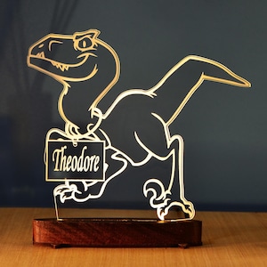 Personalized Dinosaur Night Light: Kids Bedroom Decor