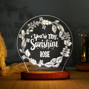 Personalized &#39;You Are My Sunshine&#39; LED Night Light - Engraved Gift