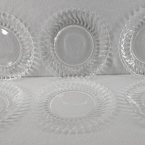 Fostoria Colony Dessert Salad Plates Set of 6 Clear Glass 7.25&quot; Vintage