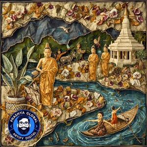 Thai rural life collage art, handmade from dried natural materials, is a perfect cultural decor and unique gift for Thai heritage lovers.
