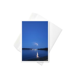 Departure Bay moonlight, Nanaimo, British Columbia, Blanko Grußkarte, Originalfotographie