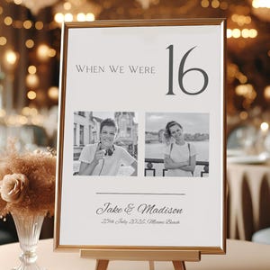 Numeri da tavolo Modello per matrimonio con foto Carta da tavolo per matrimonio stampabile per matrimonio minimalista Cartello da tavolo per foto di matrimonio modificabile per matrimonio moderno