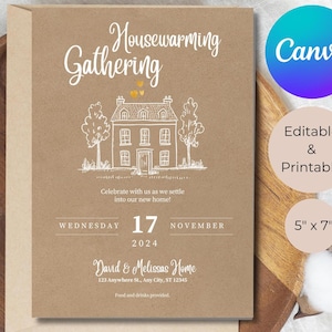 Housewarming Invite Template, Editable House Warming Invitation,Minimalist New Home Party Invite Card,Digital House Warming Party Invitation
