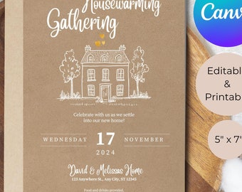 Housewarming Invite Template, Editable House Warming Invitation,Minimalist New Home Party Invite Card,Digital House Warming Party Invitation