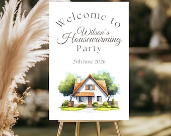 Housewarming Party Welcome Sign Template, Housewarming Welcome Board Template, New House Party Sign, Simple House Warming Decorations KKH01