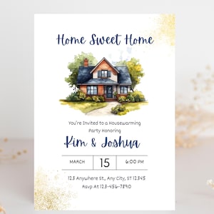 Housewarming Invite Template, Editable House Warming Invitation,Minimalist New Home Party Invite Card,Digital House Warming Party Invitation