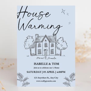 Digital Housewarming Party Invitation, House Warming Invite For Women, New Apartment Home Evite, Self Editable Template Ecard,New Home Party