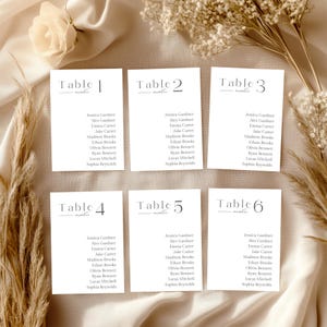 Modèle de plan de table de mariage, modèle de carte de table pour table miroir de mariage minimaliste moderne, trouvez votre siège, 5 x 7 4 x 6 3 x 5 numéros de table