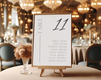 Modern Wedding Seating Chart Template, Minimalist Table Assignment Seating, Canva 4x6 5x7 8x10 A5