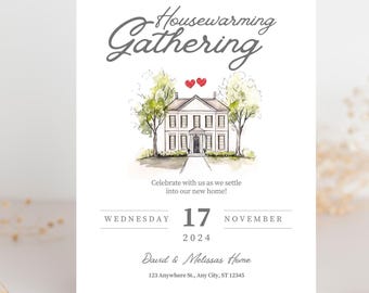 Housewarming Invite Template, Editable House Warming Invitation,Minimalist New Home Party Invite Card,Digital House Warming Party Invitation