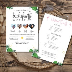 Bachelorette Itinerary Template For Mobile, Weekend Itinerary, Digital Invitation, Bachelorette Weekend, Itinerary Planner Template, Canva