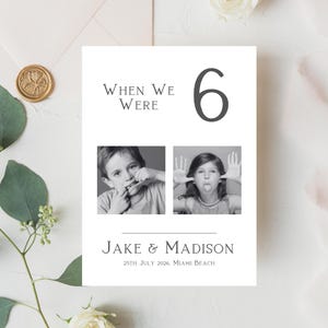 Numeri da tavolo Modello per matrimonio con foto Carta da tavolo per matrimonio stampabile per matrimonio minimalista Cartello da tavolo per foto di matrimonio modificabile per matrimonio moderno