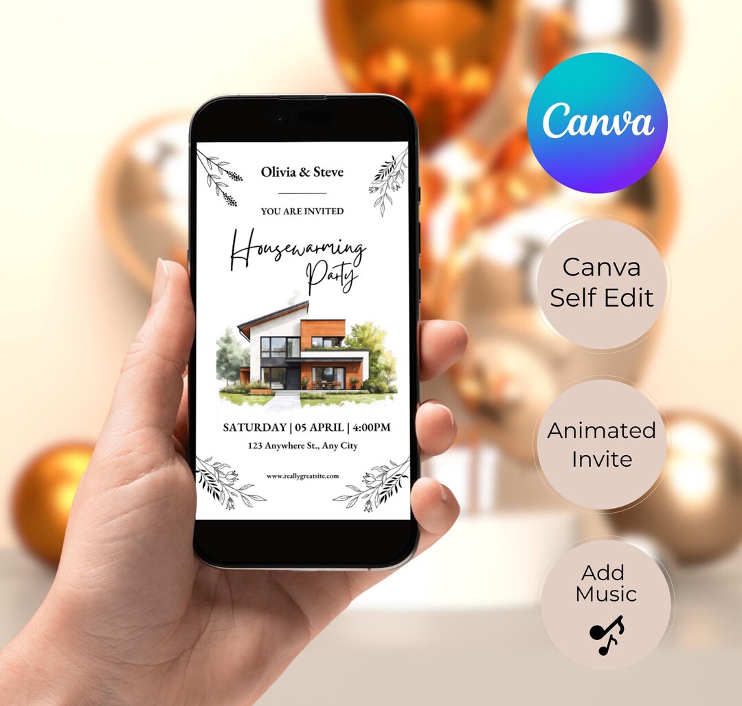 Digital Housewarming Party Invitation, Animated House Warming Invite ...