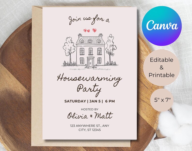 Housewarming Party Invitation Template, Editable House Warming ...