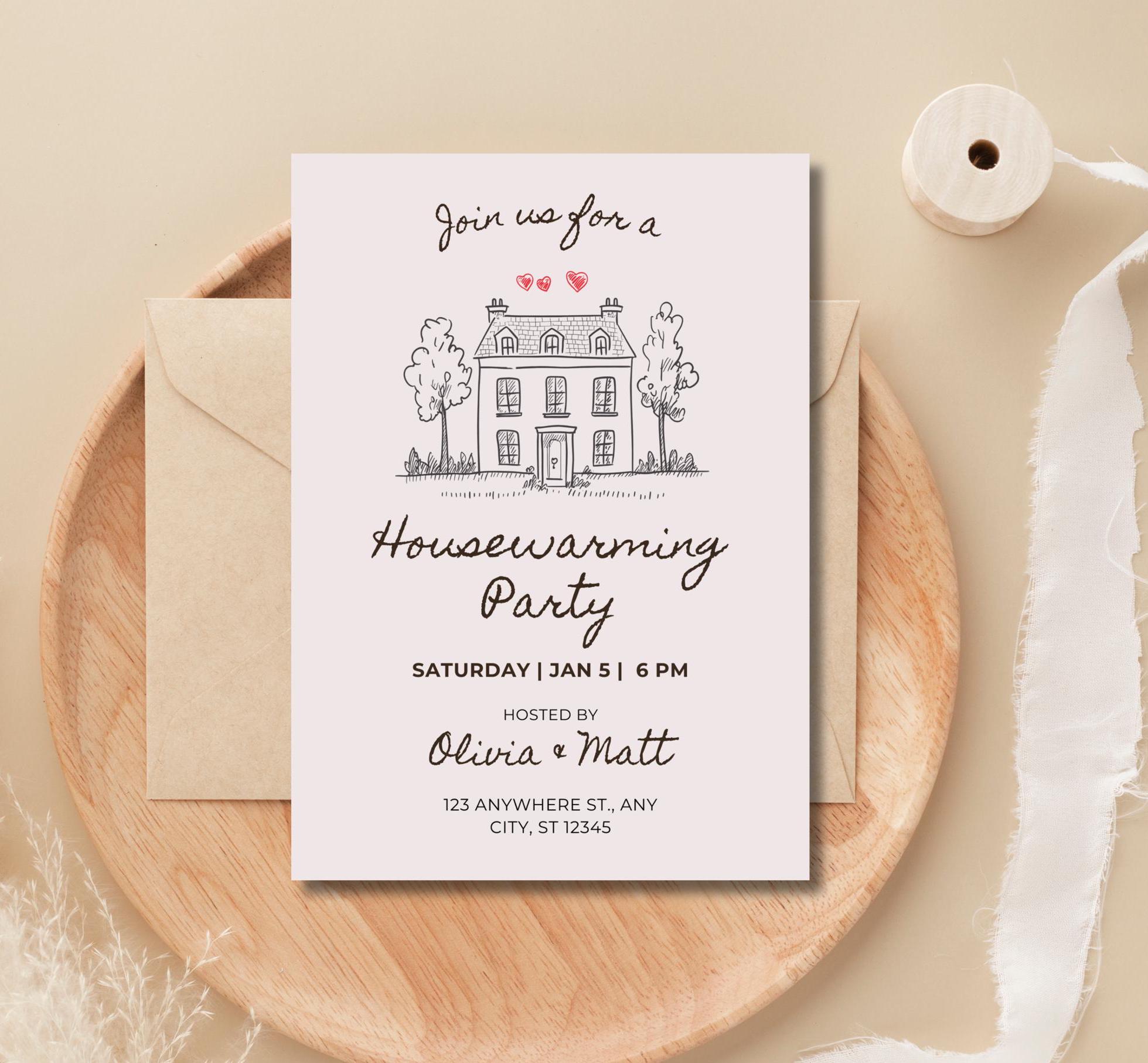 Housewarming Party Invitation Template, Editable House Warming ...