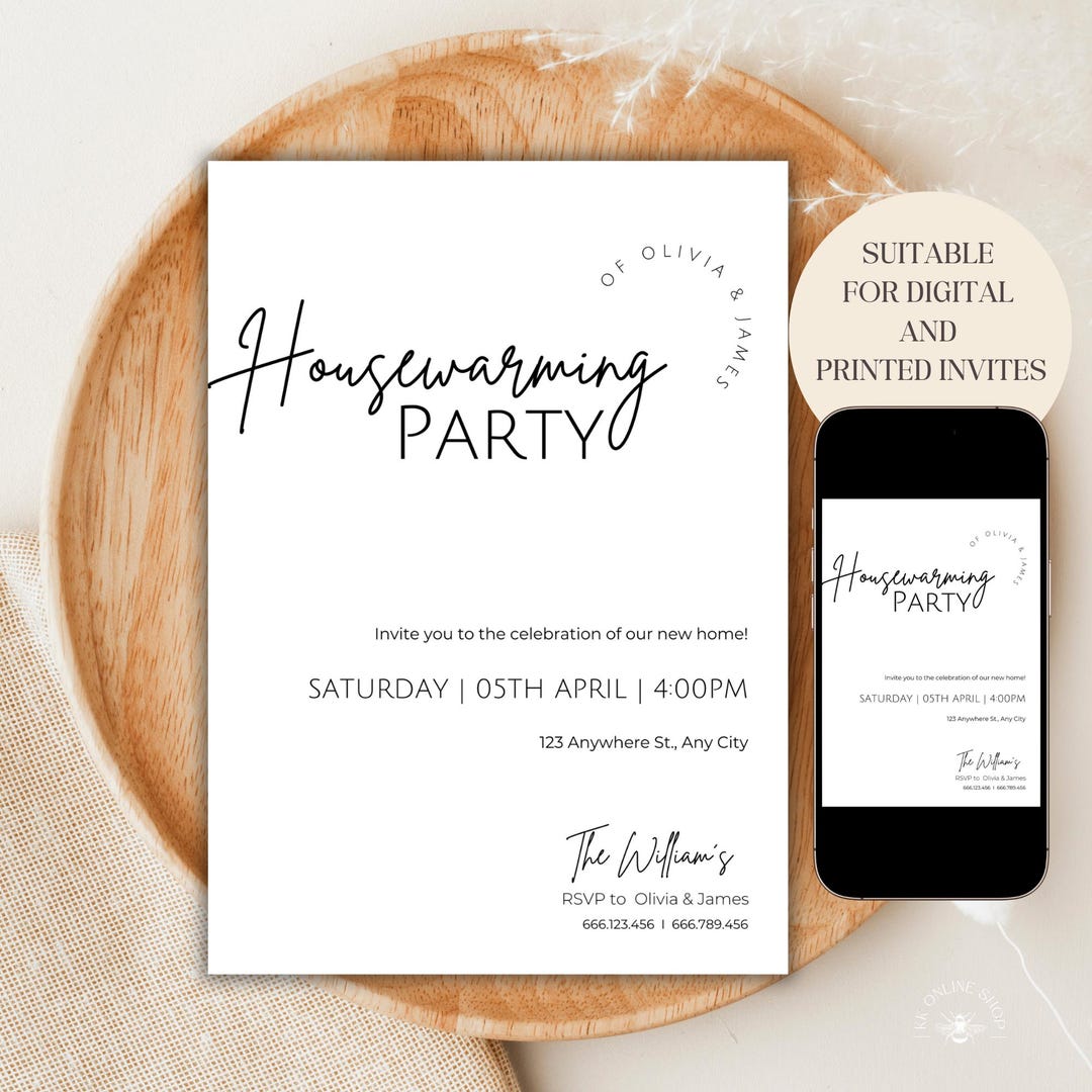 Digital Housewarming Party Invitation, House Warming Invite, New ...