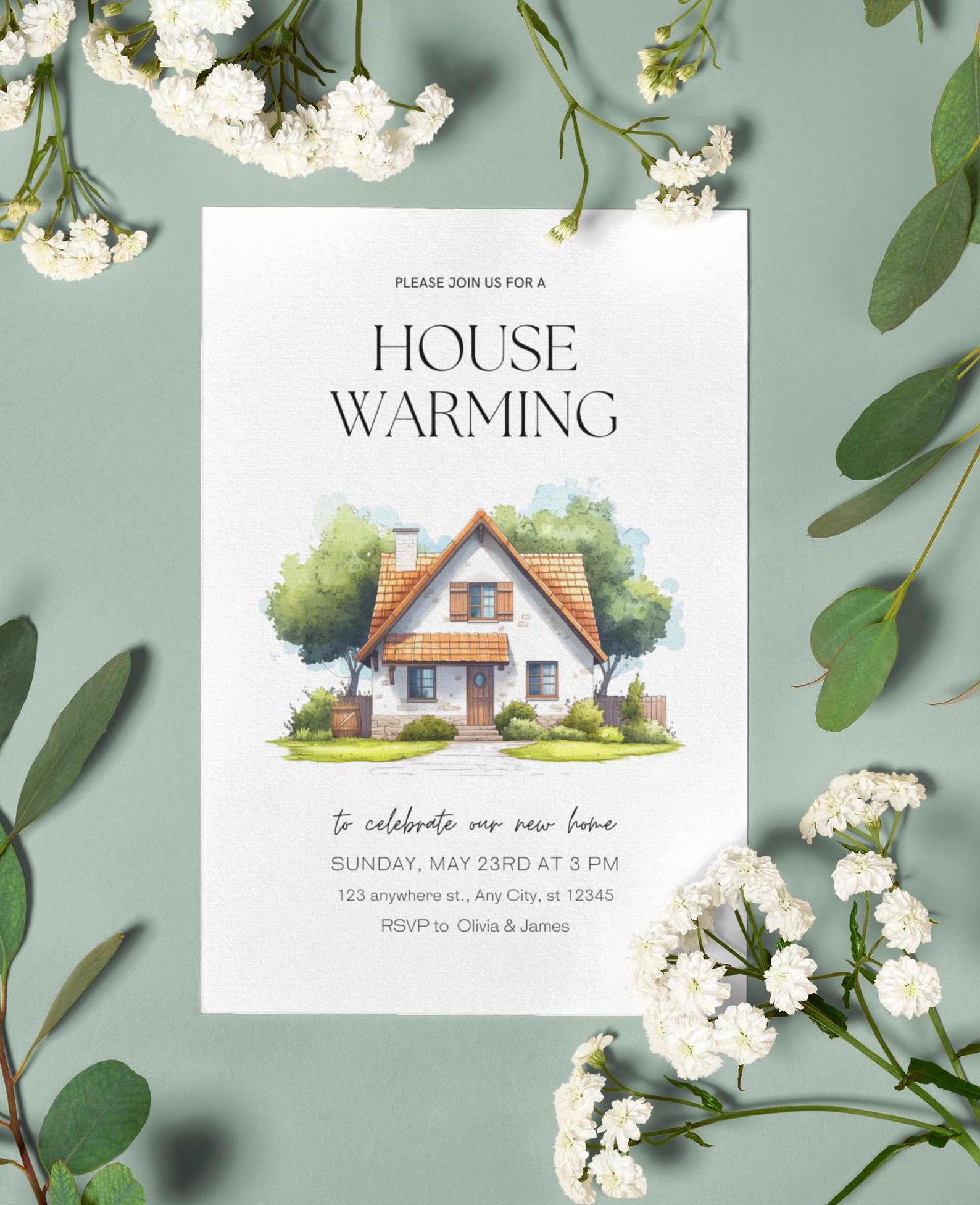 Editable House Warming Invitation, House Warming Party, Modern ...