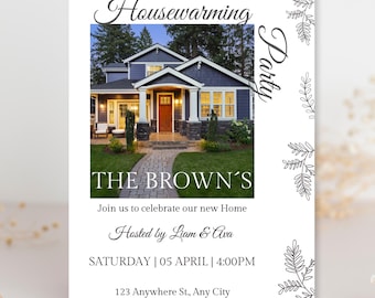 Housewarming Invitation Template. New Home Invitation. Housewarming Party Invitation. Backyard Housewarming. Farmhouse Invitation.First Home