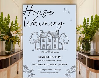Housewarming Party Invitation Template, Editable House Warming Invitation, New Home Party Invite Card, Digital Housewarming Invitation