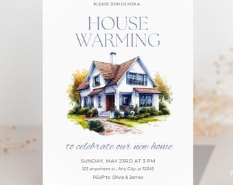 Digital Housewarming Party Invitation, House Warming Invite For Women, New Apartment Home Evite, Self Editable Template Ecard,New Home Party