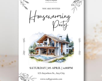 Housewarming Party Invitation Template, Editable House Warming Invitation, New Home Party Invite Card, Digital Housewarming Invitation