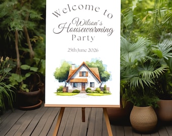 Housewarming Welcome Board Sign Welcome Housewarming Party Editable Printable Customized New House Party Poster Digital Canva Template KKH01