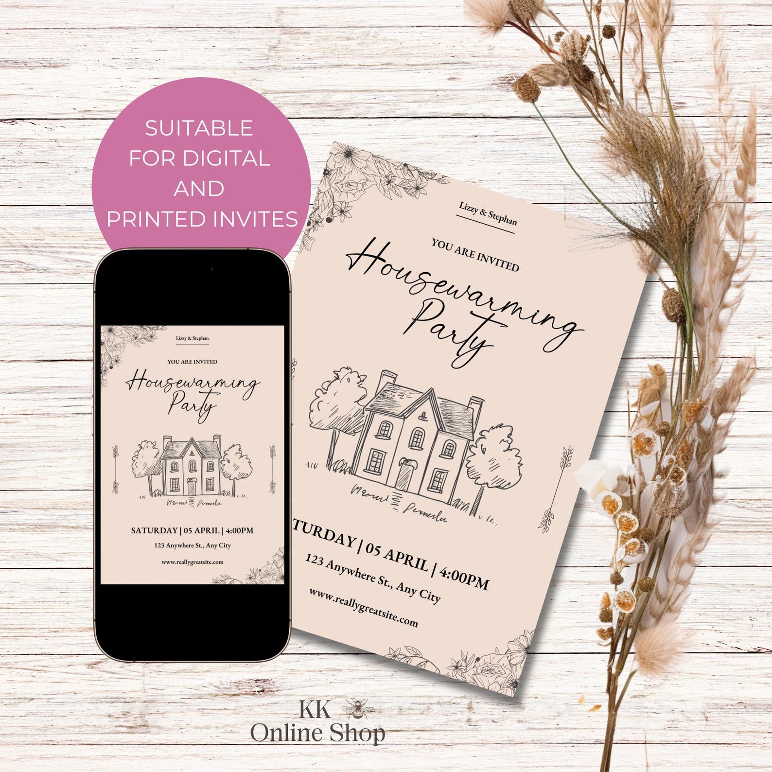 Digital Housewarming Party Invitation, House Warming Invite for Women ...