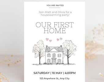 Housewarming Party Invitation, Housewarming Invitation, Editable Housewarming Invitation, Housewarming Template, Digital Party Invitation