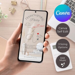 Digital Housewarming Party Invitation, Animated House Warming Invite For Women Stylish New Apartment Home Evite Self Editable Template Ecard