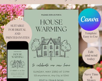 House Warming Invitation, House Warming Invite, Housewarming Party Invitation Template, Housewarming Invite, House Blessing Invite