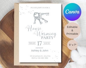 Housewarming Party Invitation, Housewarming Invitation, Editable Housewarming Invitation, Housewarming Template, Digital Party Invitation